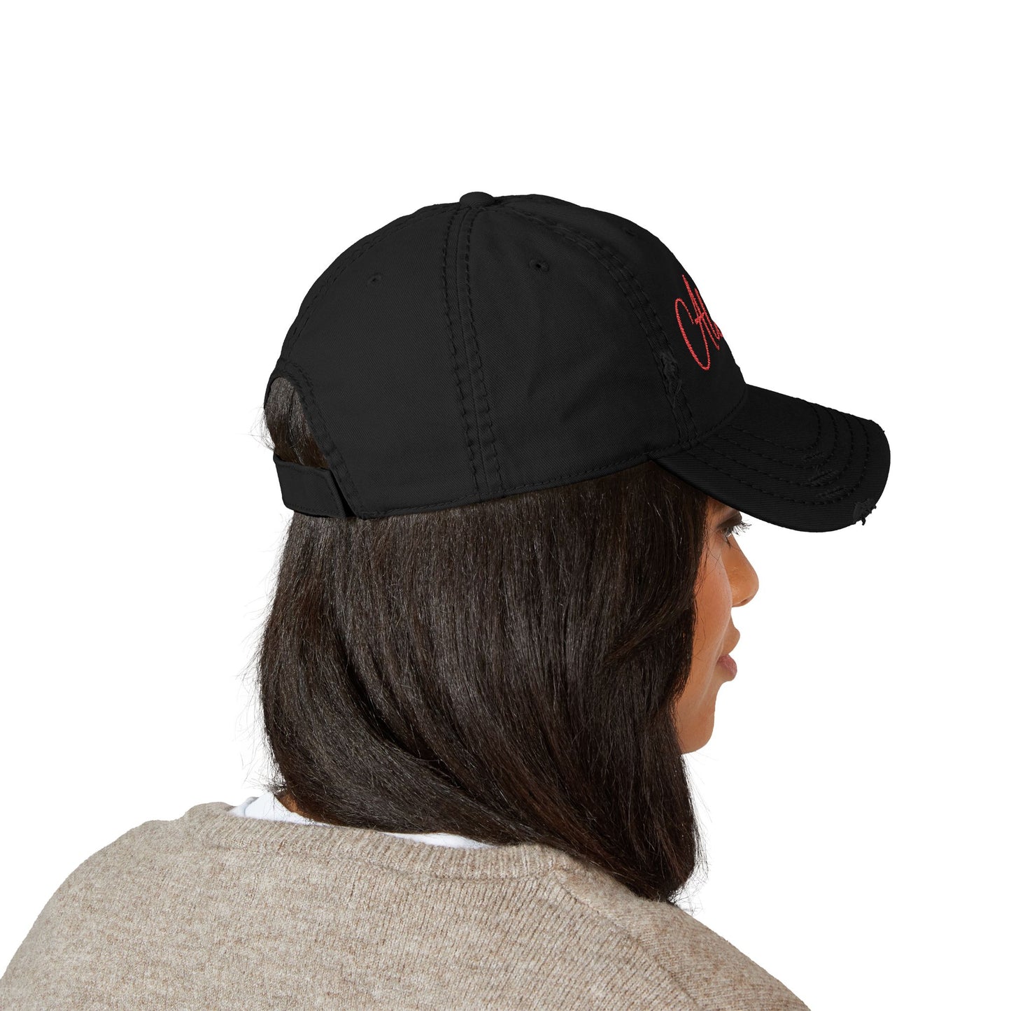 Distressed Embroidered Hat