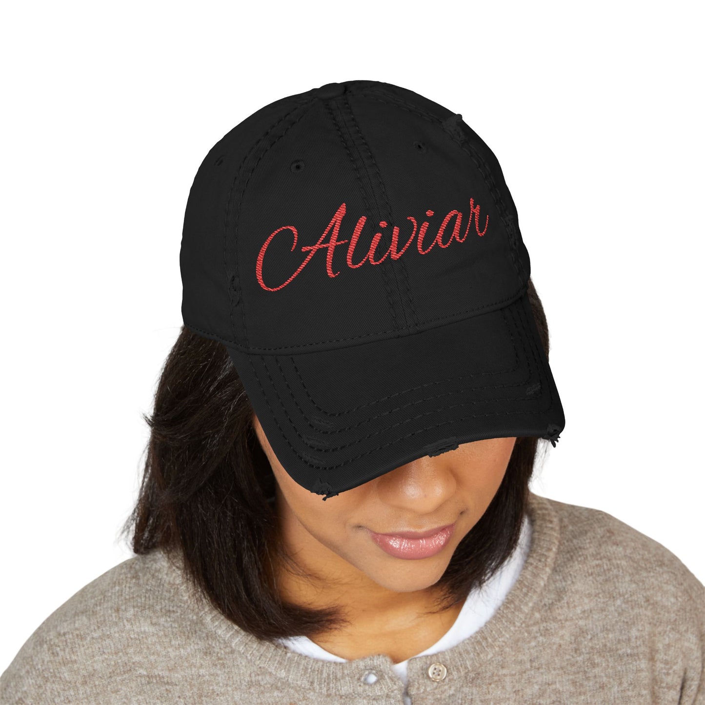 Distressed Embroidered Hat
